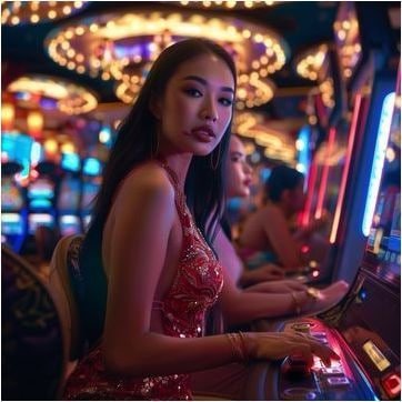 Tangan pemain menggunakan chip untuk memasang taruhan di meja live casino